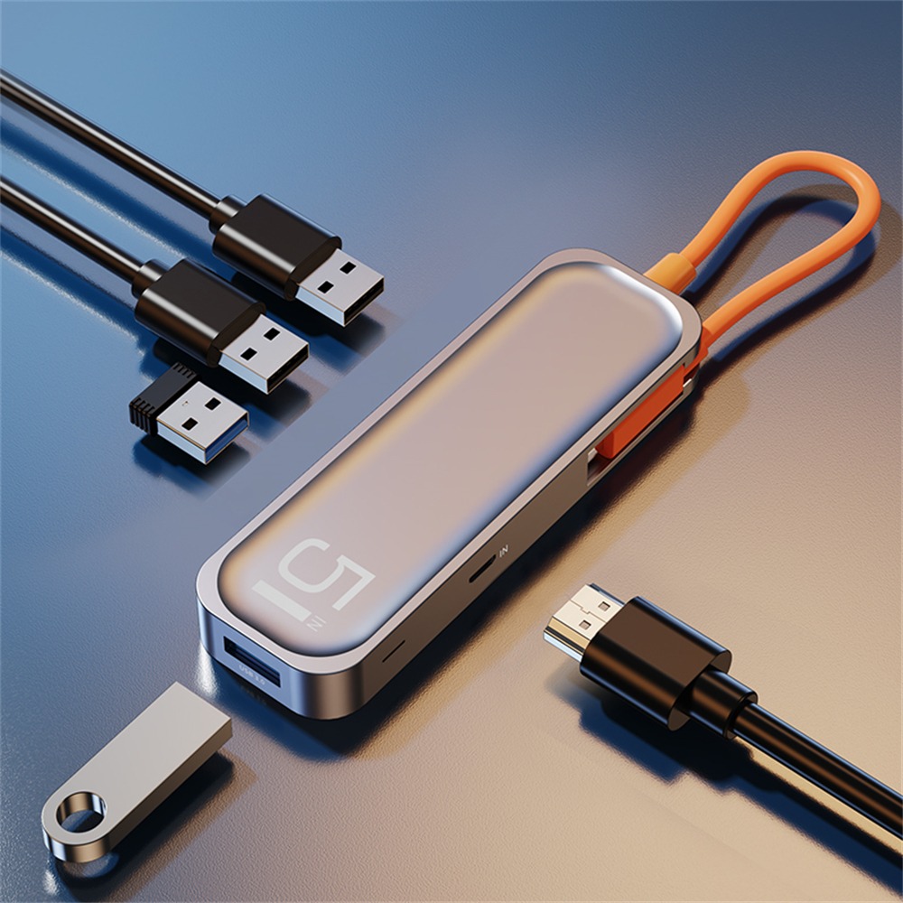 Rock Multi Fonksiyon 5 in 1 Type-C Dönüştürücü 6974282121682