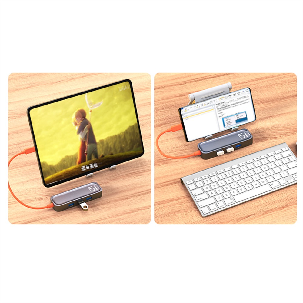 Rock Multi Fonksiyon 5 in 1 Type-C Dönüştürücü 6974282121682