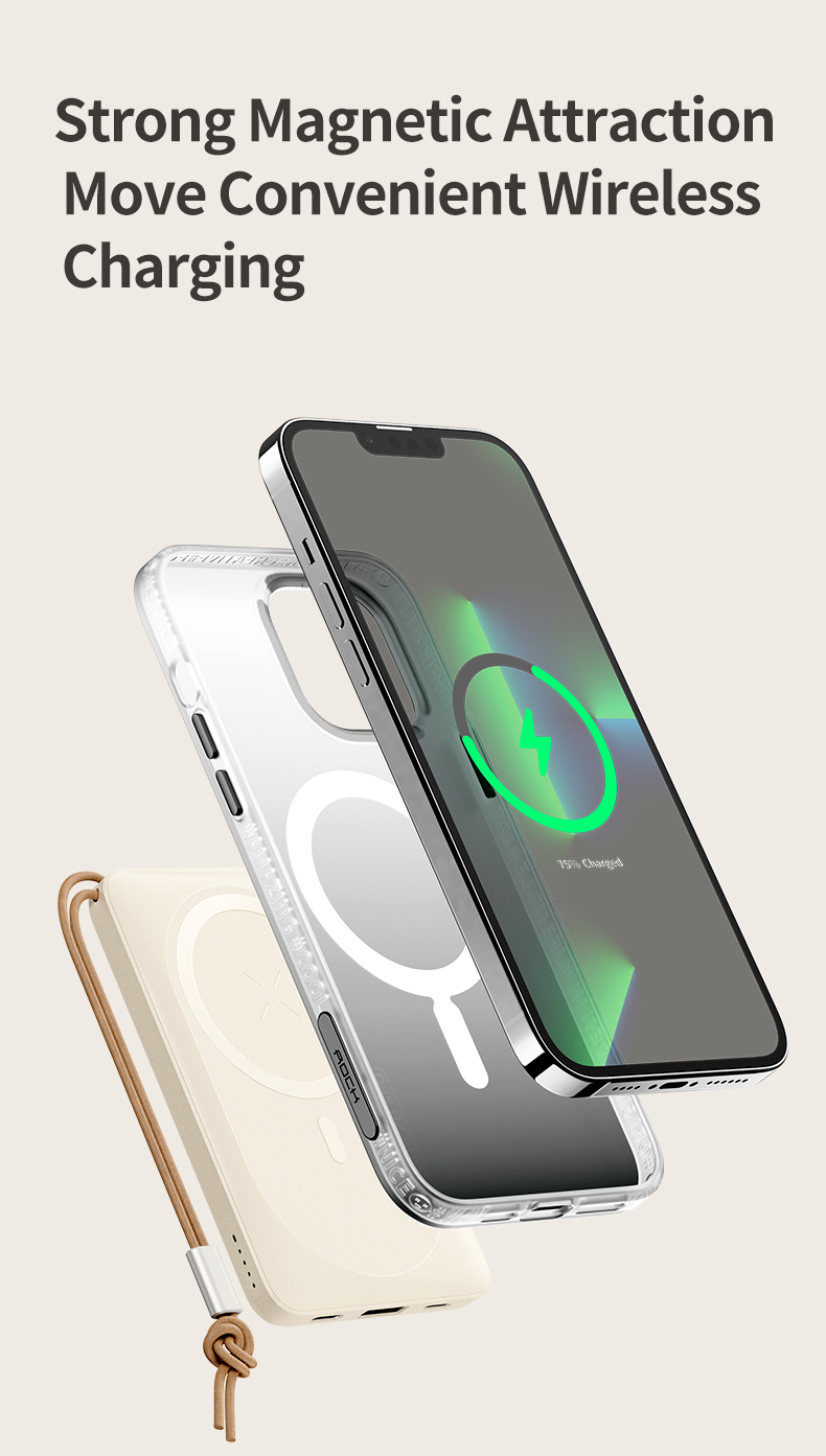 Rock 10000 mAh 20W MagSafe Powerbank - Beyaz 6974282126588