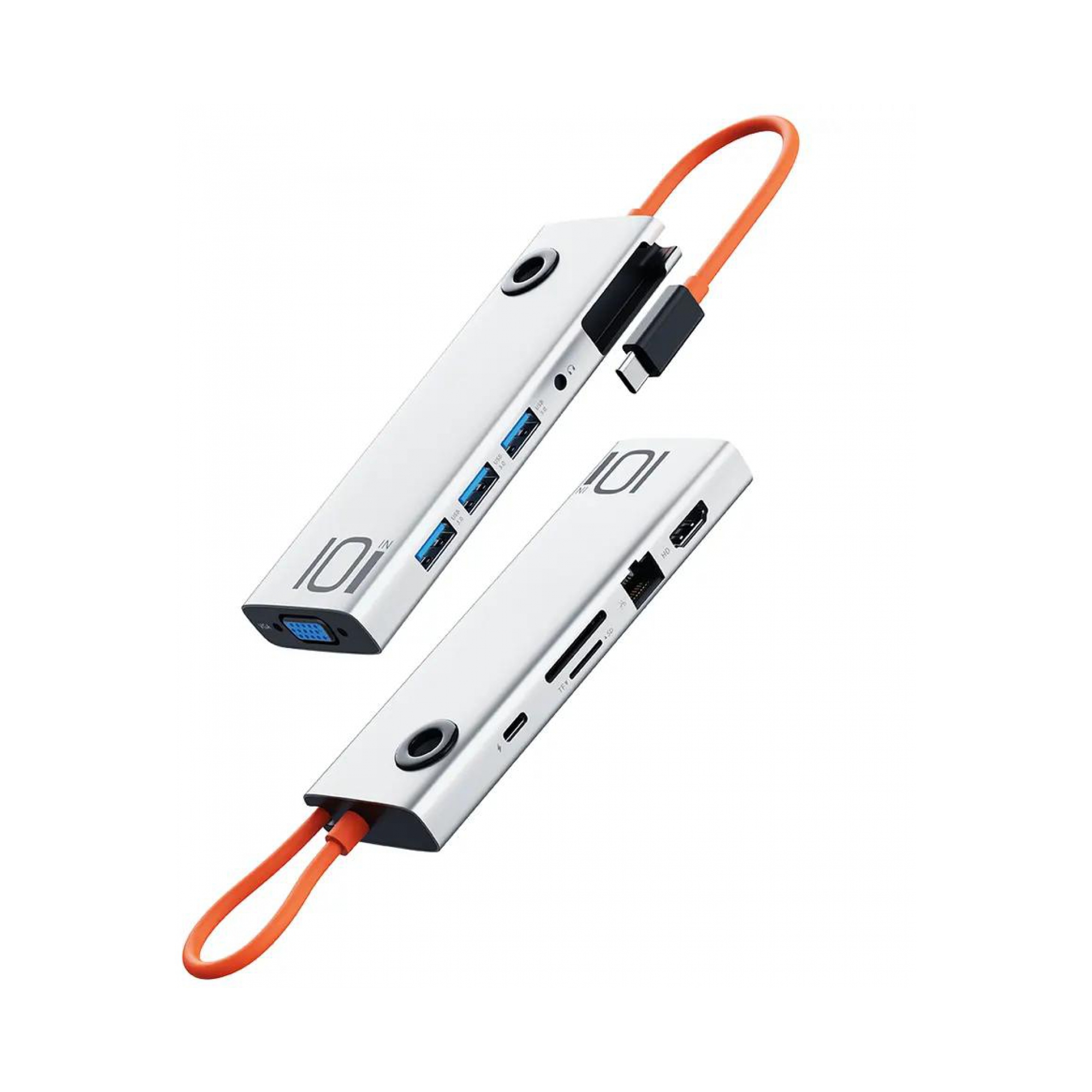 Rock Multi Fonksiyon 10 in 1 Type-C Dönüştürücü 6975653082014