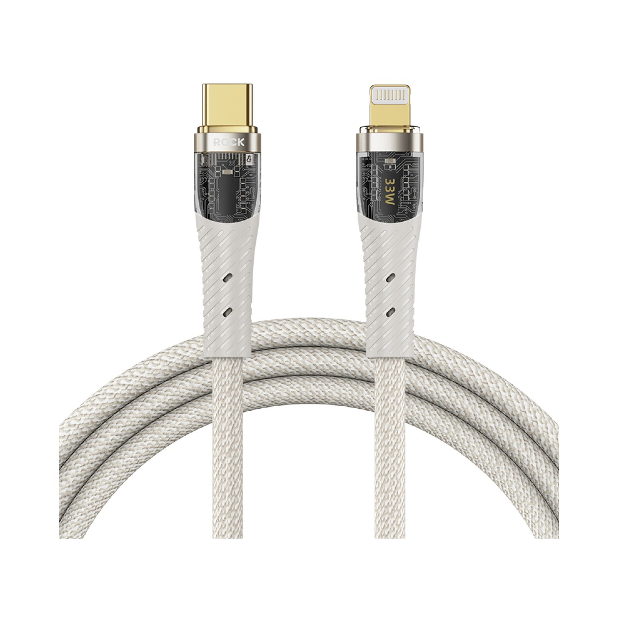 Rock 33W Type-C to Lightning PD 1.2mAltın Uç Kablo 6975653082885
