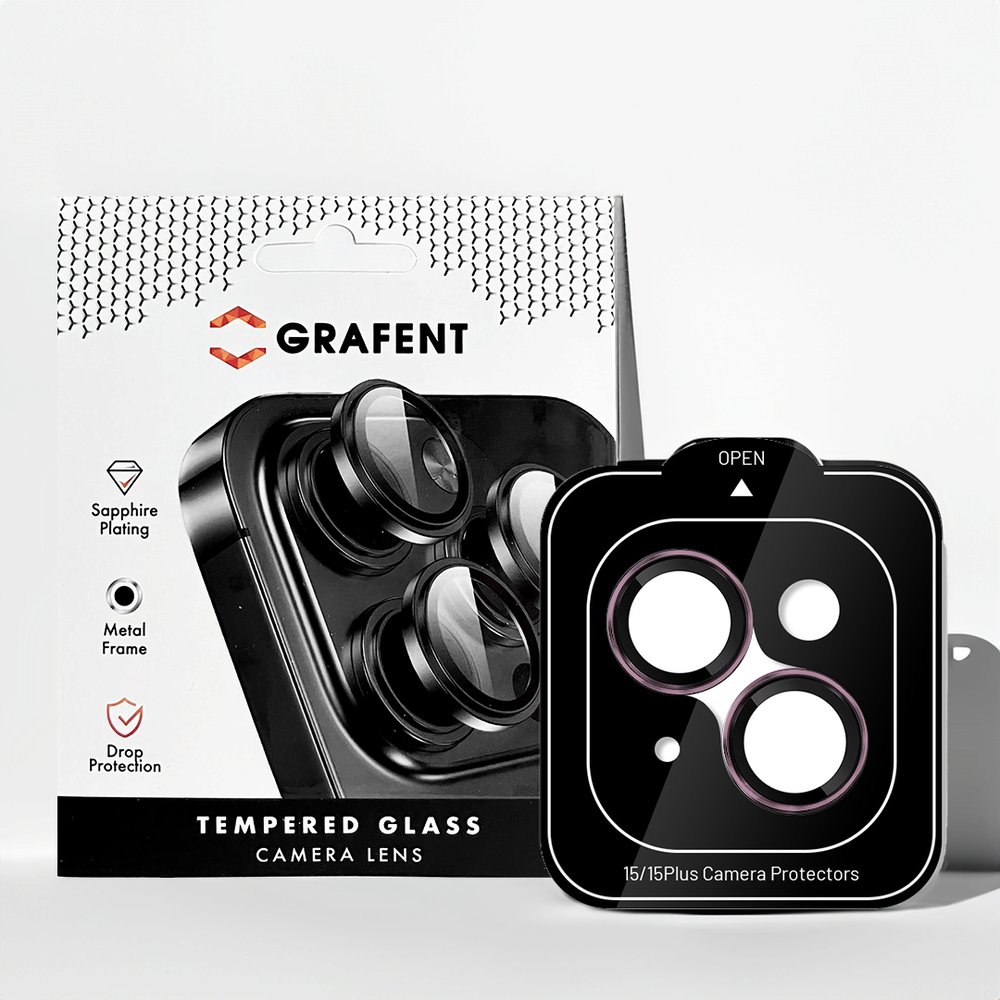 Grafent iPhone 15 / 15 Plus Safir Lens-Pembe 7394090000073