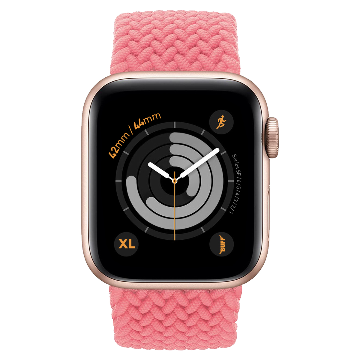 Buff Apple Watch Bands Braided 42/44 XL - Pembe 8682750457093