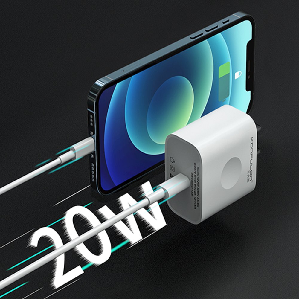Konfulon 20W Şarj Seti Type-C Kablo/Adaptör-Beyaz 8683140622831