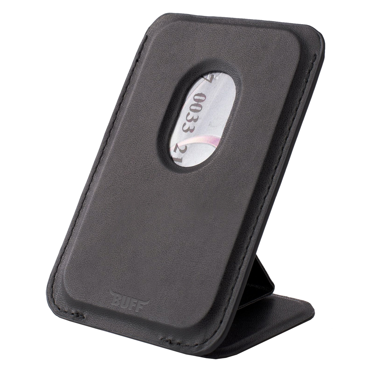 Buff iPhone WalletMag Stand Deri Cüzdan - Siyah 8683548210746