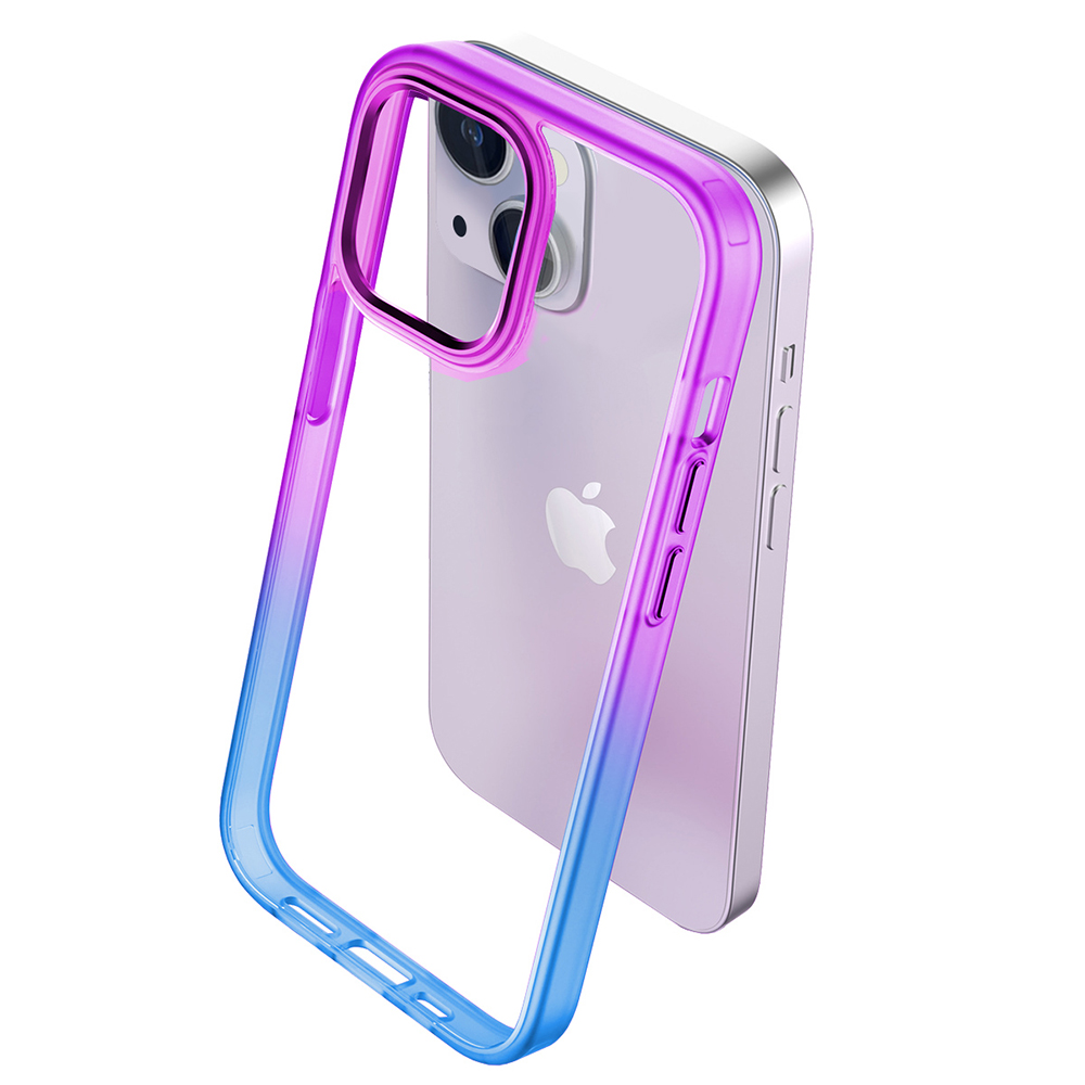 Buff iPhone 14 Air Bumper Rainbow Kılıf - Mavi 8683548213235