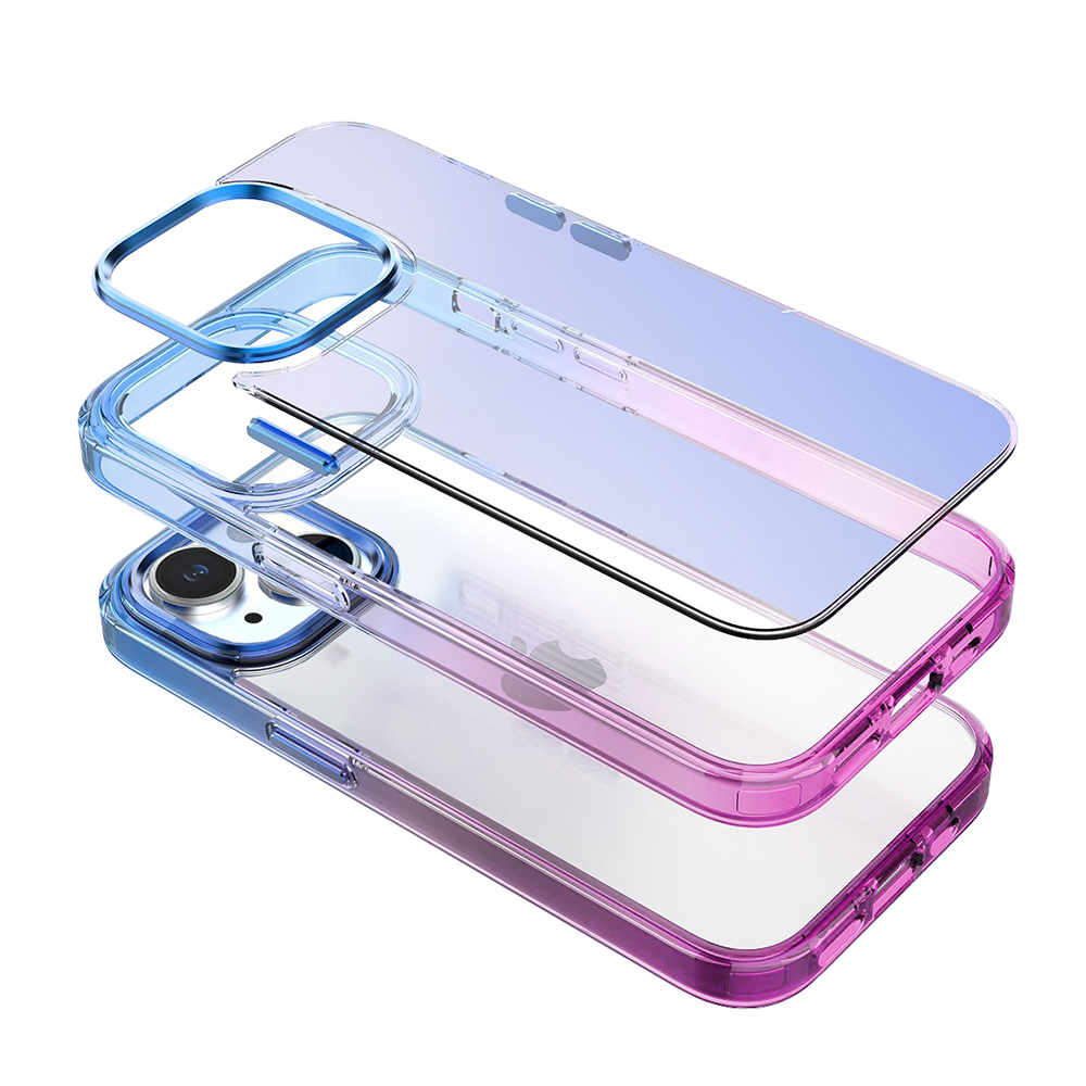 Buff iPhone 14 Air Bumper Rainbow Kılıf - Pembe 8683548213242