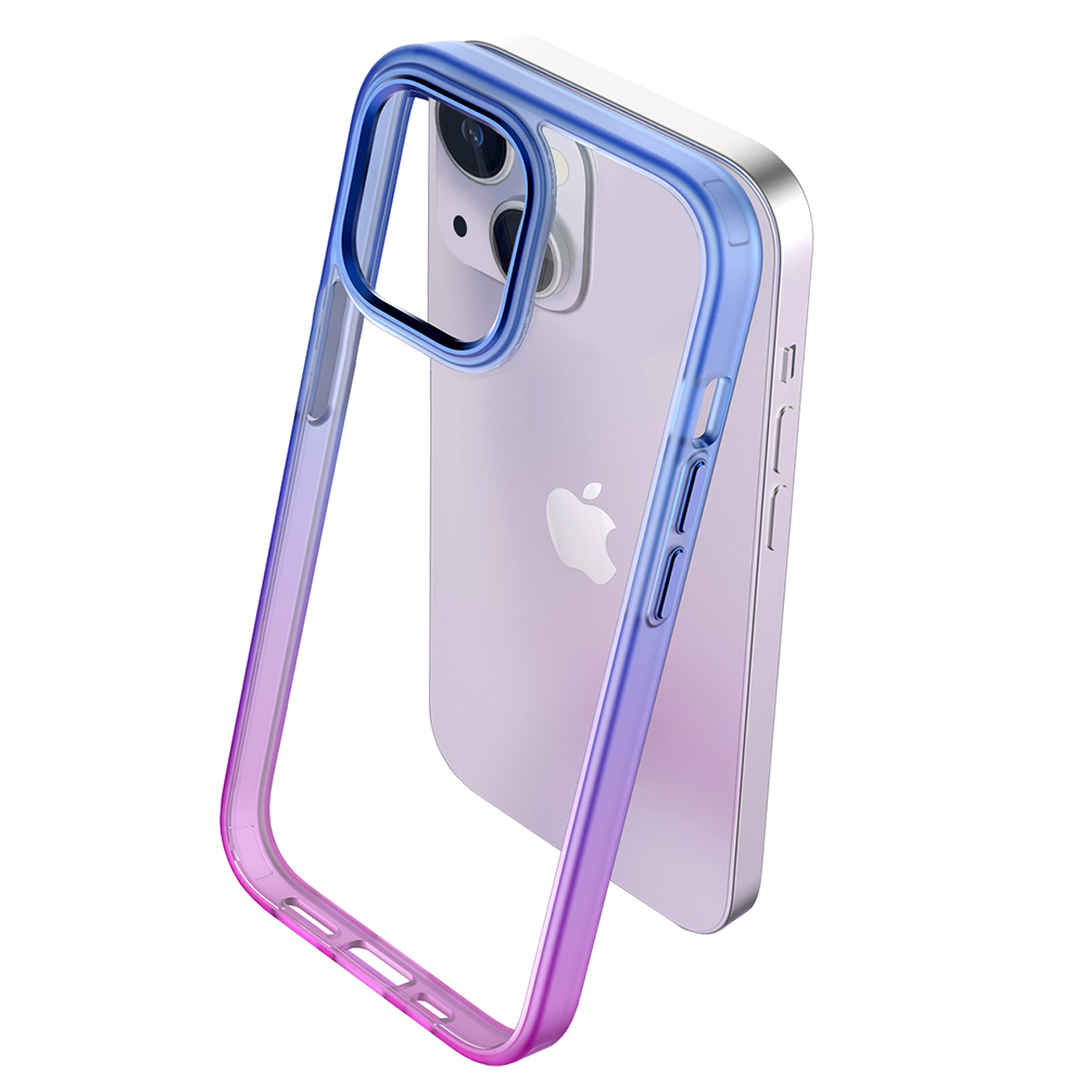 Buff iPhone 14 Air Bumper Rainbow Kılıf - Pembe 8683548213242