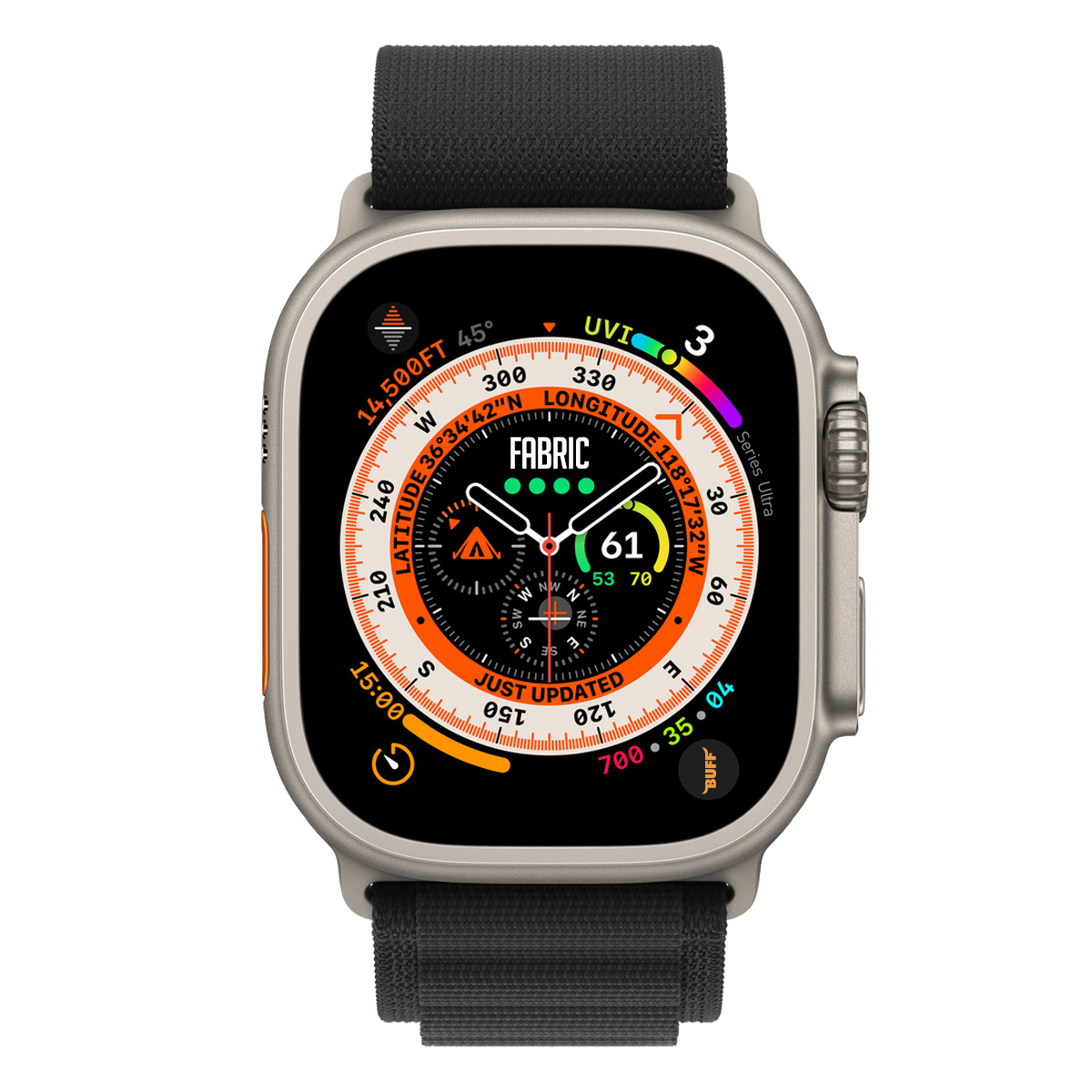 Buff Apple Watch Ultra Fabric Band 49mm - Siyah 8683548213594