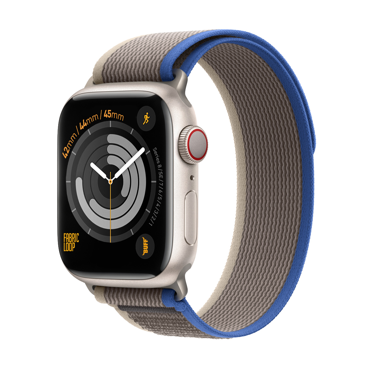 Buff Watch Fabric Band 42/44/45mm-Gri&Mavi 8683548213860