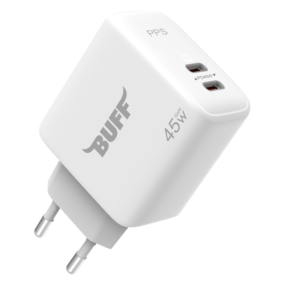 Buff  45W Hızlı Şarj 2 Port Şarj Adaptörü - Beyaz 8683548214010