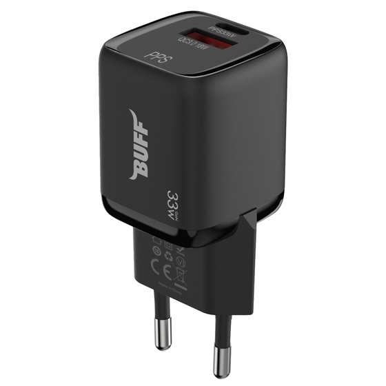 Buff  33W Hızlı Şarj 3 Port Şarj Adaptörü - Siyah 8683548214027