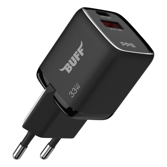 Buff  33W Hızlı Şarj 3 Port Şarj Adaptörü - Siyah 8683548214027