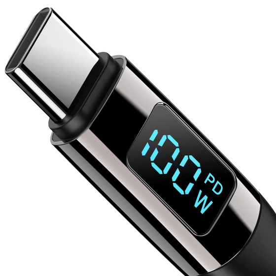 Buff 100W Type-C-Type-C 1.2m Dijital Ekranlı Kablo 8683548214157