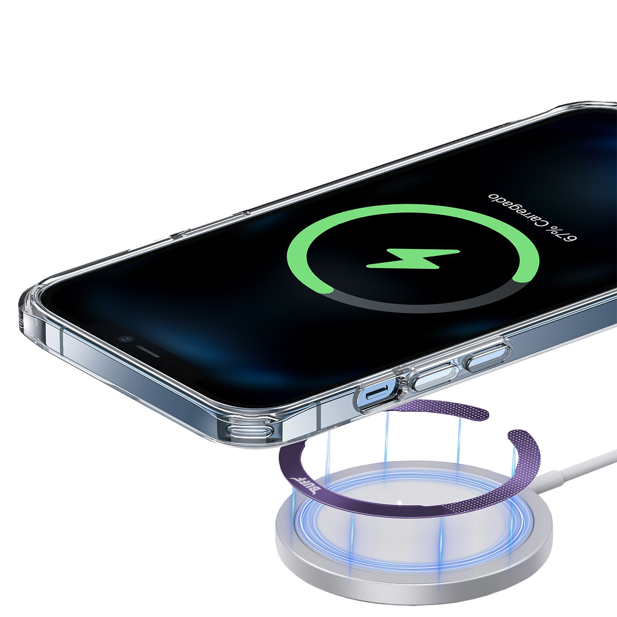 Buff Magsafe Ring Adapter Metal Plaka - Mor 8683548215031