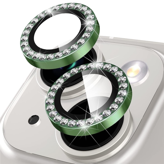 Buff iPhone 14/Plus Diamond Lens Koruyucu-Yeşil 8683548215949