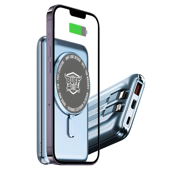 Buff 10000mAh Magsafe Ekranlı Powerbank - Mavi 8683548216779