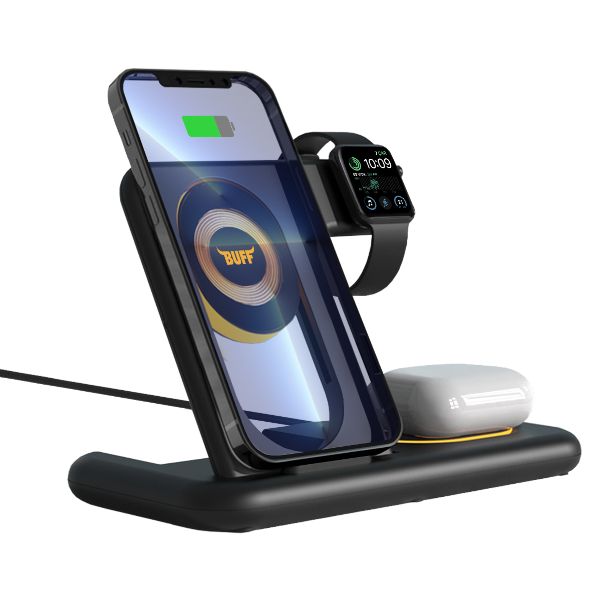 Buff  5in1 Kablosuz Led Işıklı Hızlı Şarj Standı 8683548216823