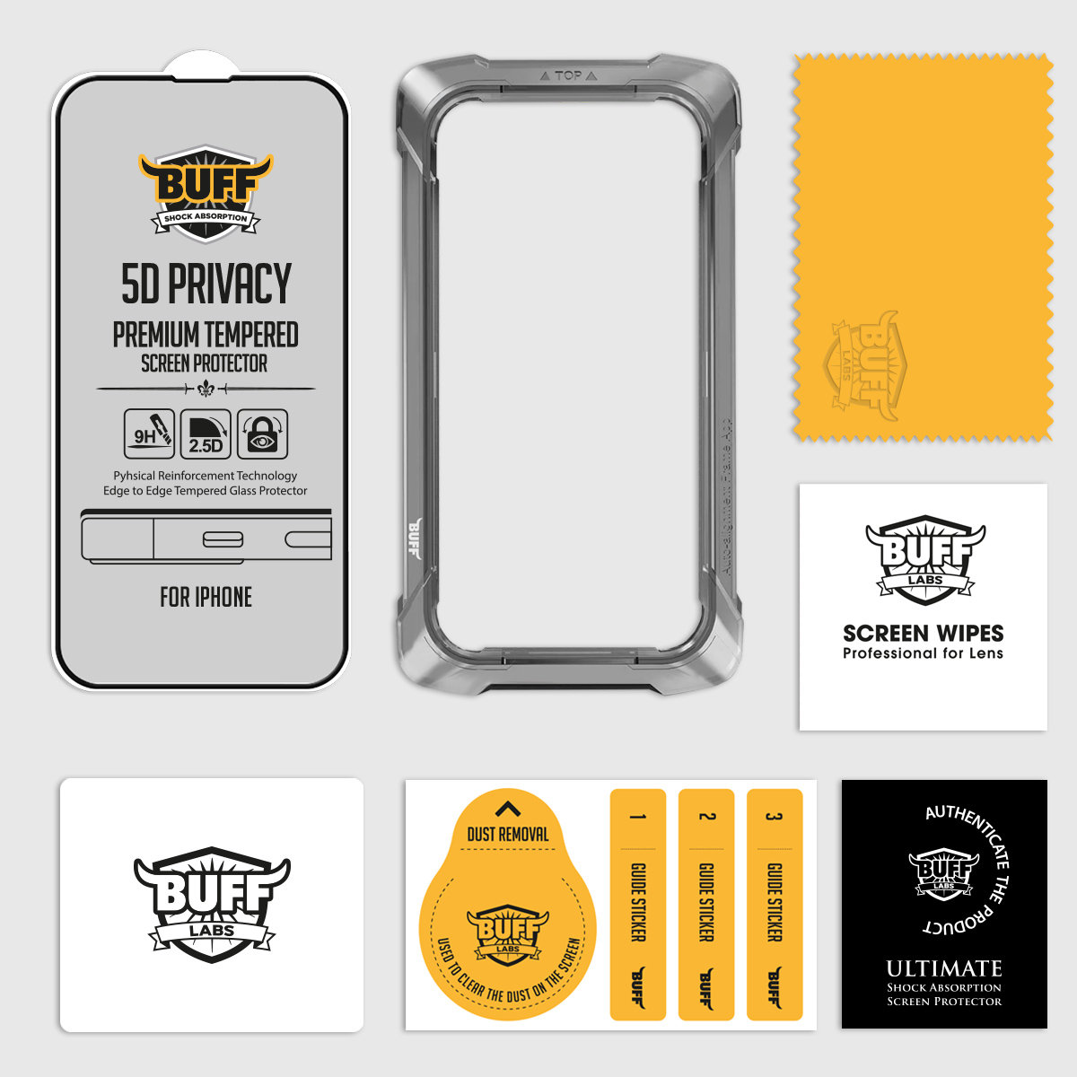 Buff iPhone 15 Plus 5D Privacy Ekran Koruyucu 8683548216915