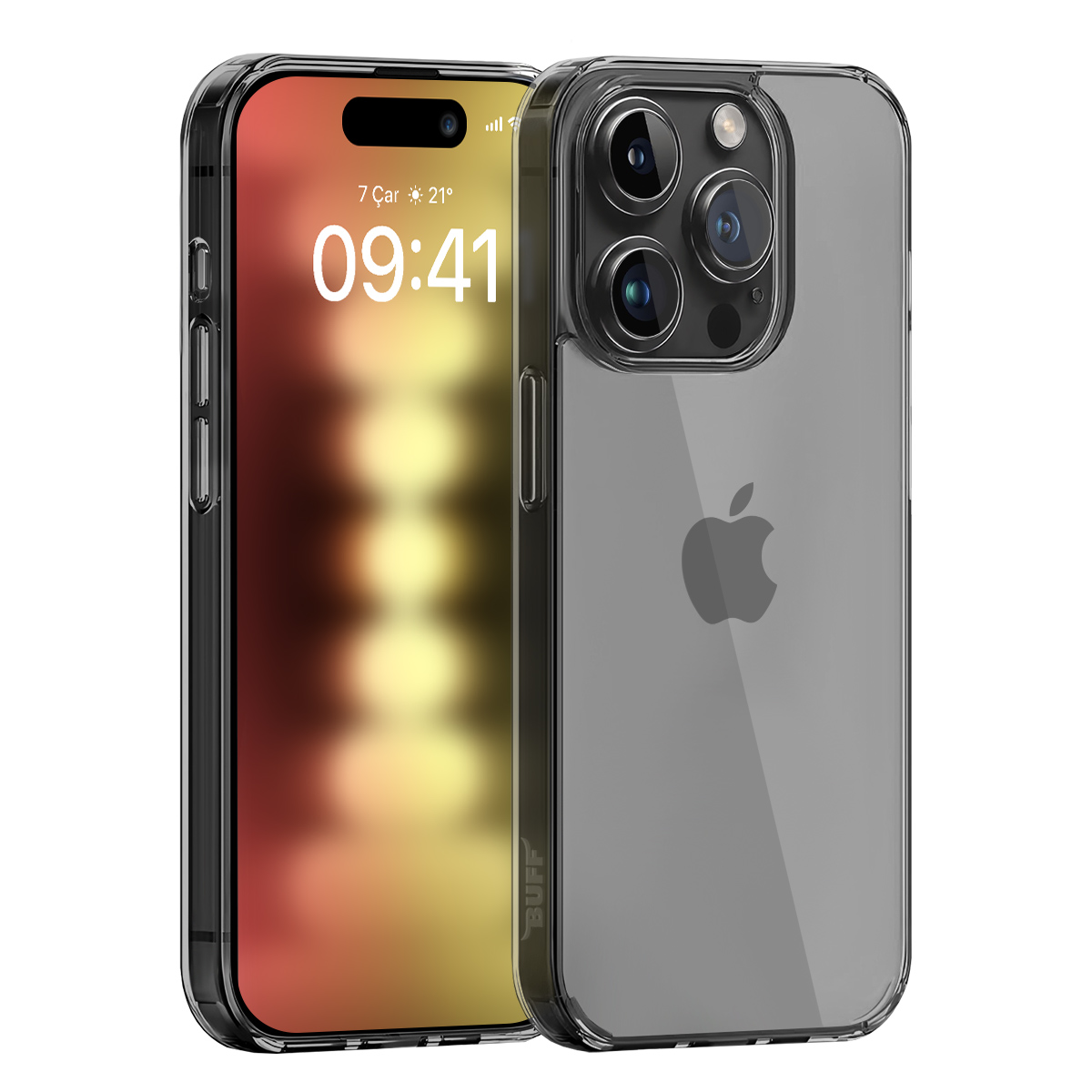 Buff iPhone 15 Pro Air Hybrid Kılıf Smoke Black 8683548217042