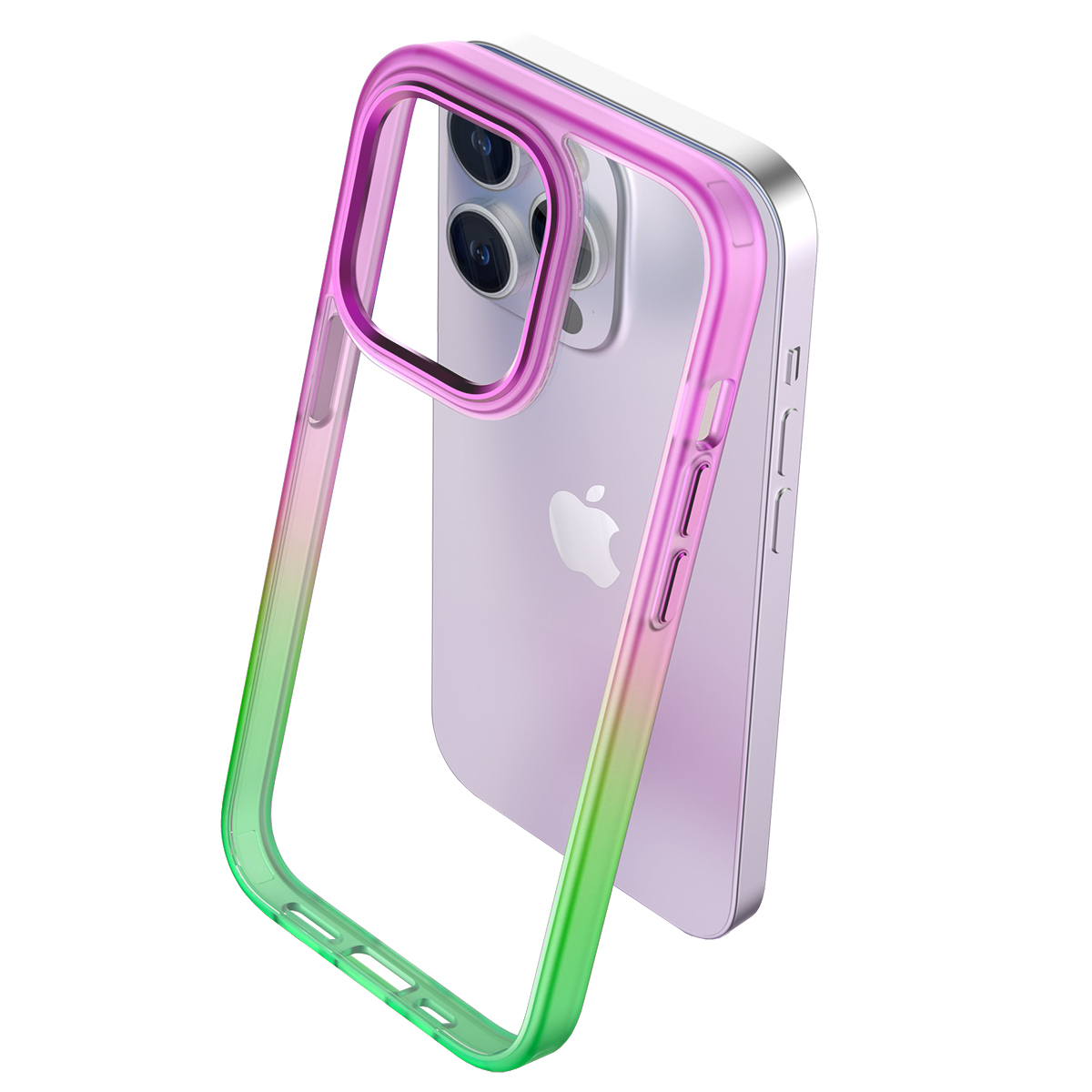 Buff iPhone 15 Plus Air Bumber Rainbow Kılıf-Yeşil 8683548217196