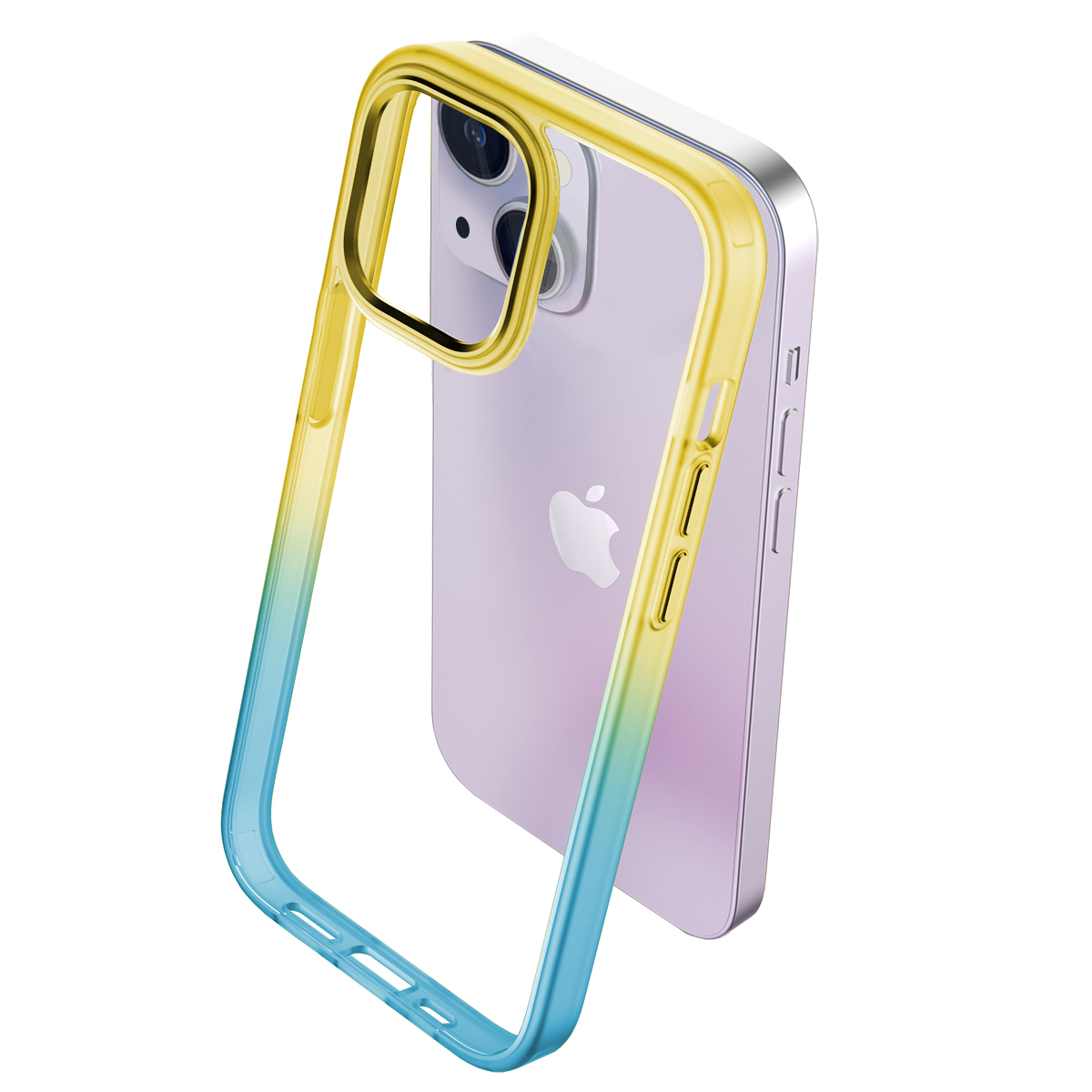 Buff iPhone 15 Plus Air Bumber Rainbow Kılıf-Sarı 8683548217202