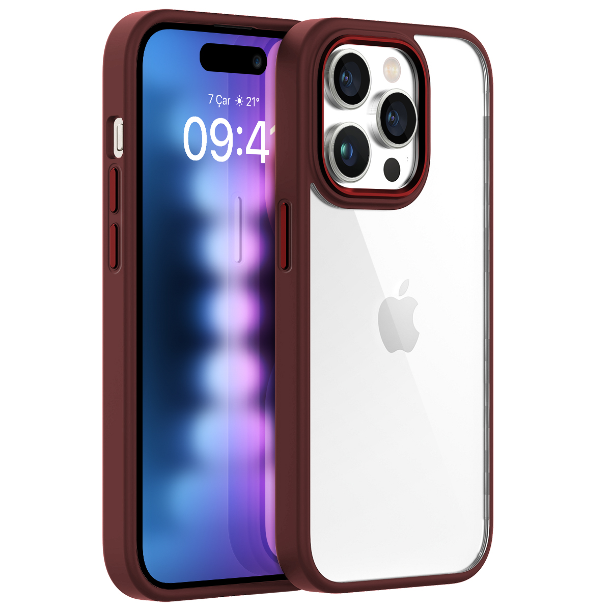 Buff iPhone 15 Pro Max New Air Bumper Kılıf Plum 8683548217325