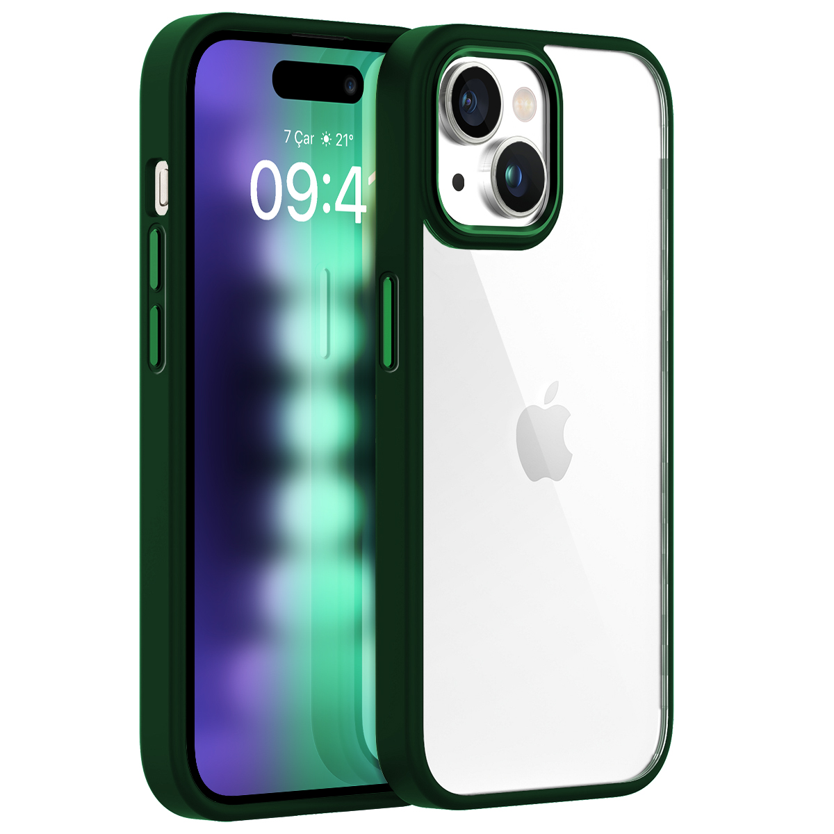 Buff iPhone 15 Plus New Air Bumper Kılıf Green 8683548217455