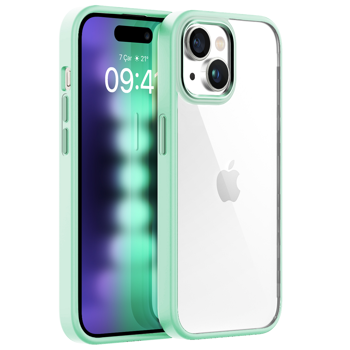 Buff iPhone 15 Plus New Air Bumper Kılıf   Green 8683548217516