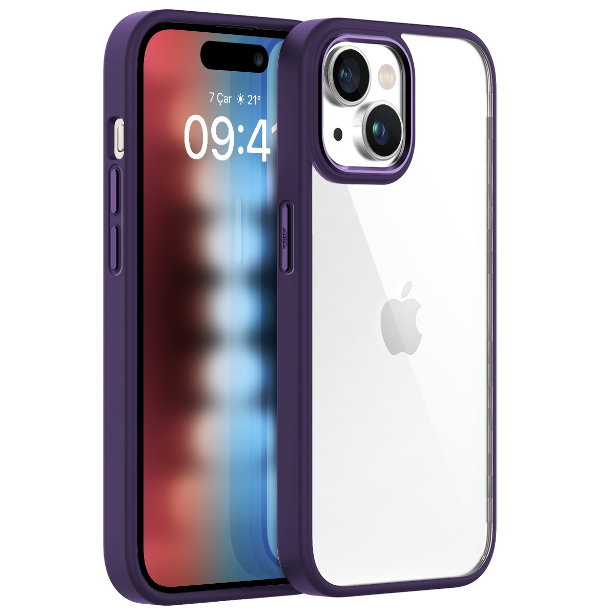 Buff iPhone 15 New Air Bumper Kılıf Purple 8683548217530