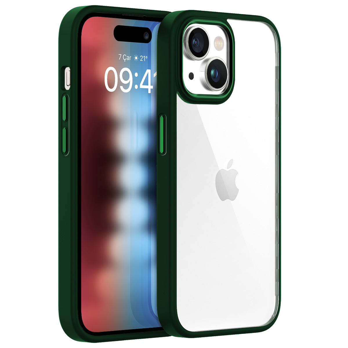 Buff iPhone 15 New Air Bumper Kılıf Green 8683548217547