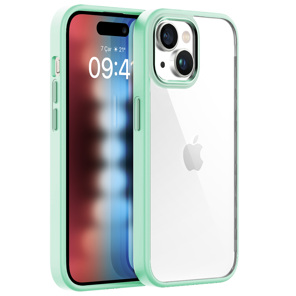 Buff iPhone 15 New Air Bumper Kılıf Light Green 8683548217592
