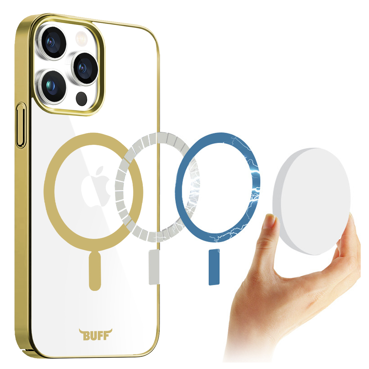 Buff iPhone 15 Pro Max MagSafe Slim Fit Kılıf Gold 8683548217868