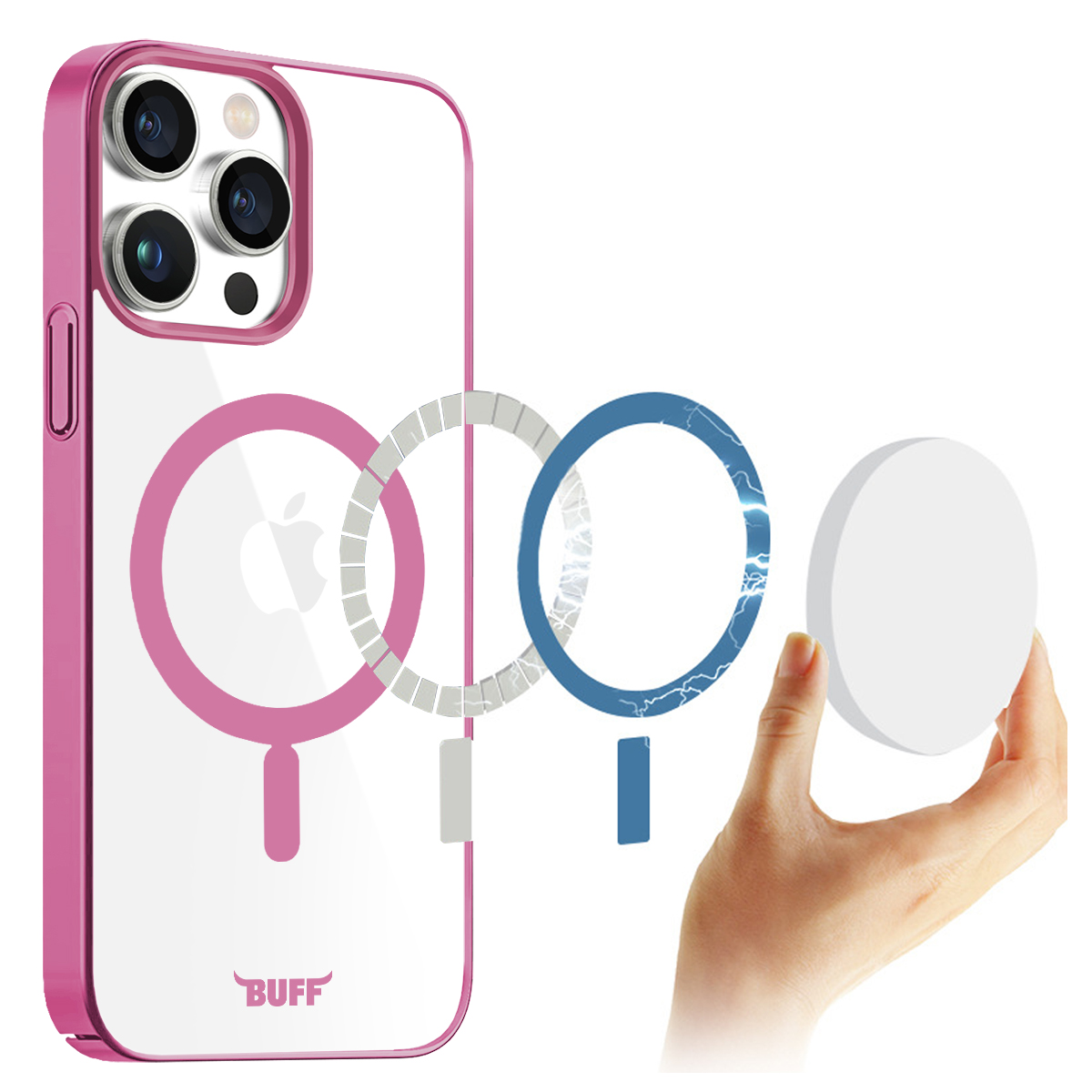 Buff iPhone 15 Pro Max MagSafe Slim Fit Kılıf Pink 8683548217912