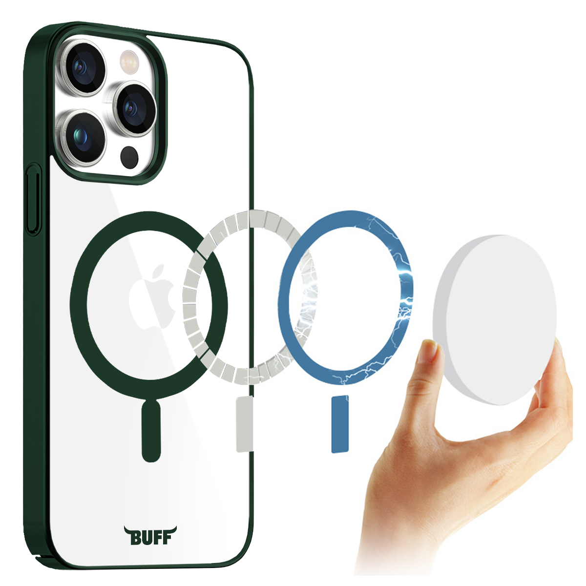 Buff iPhone 15 Pro MagSafe Slim Fit Kılıf   Green 8683548217967