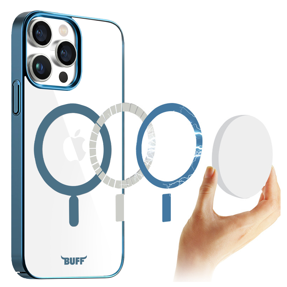 Buff iPhone 15 Pro MagSafe Slim Fit Kılıf   Blue 8683548217974