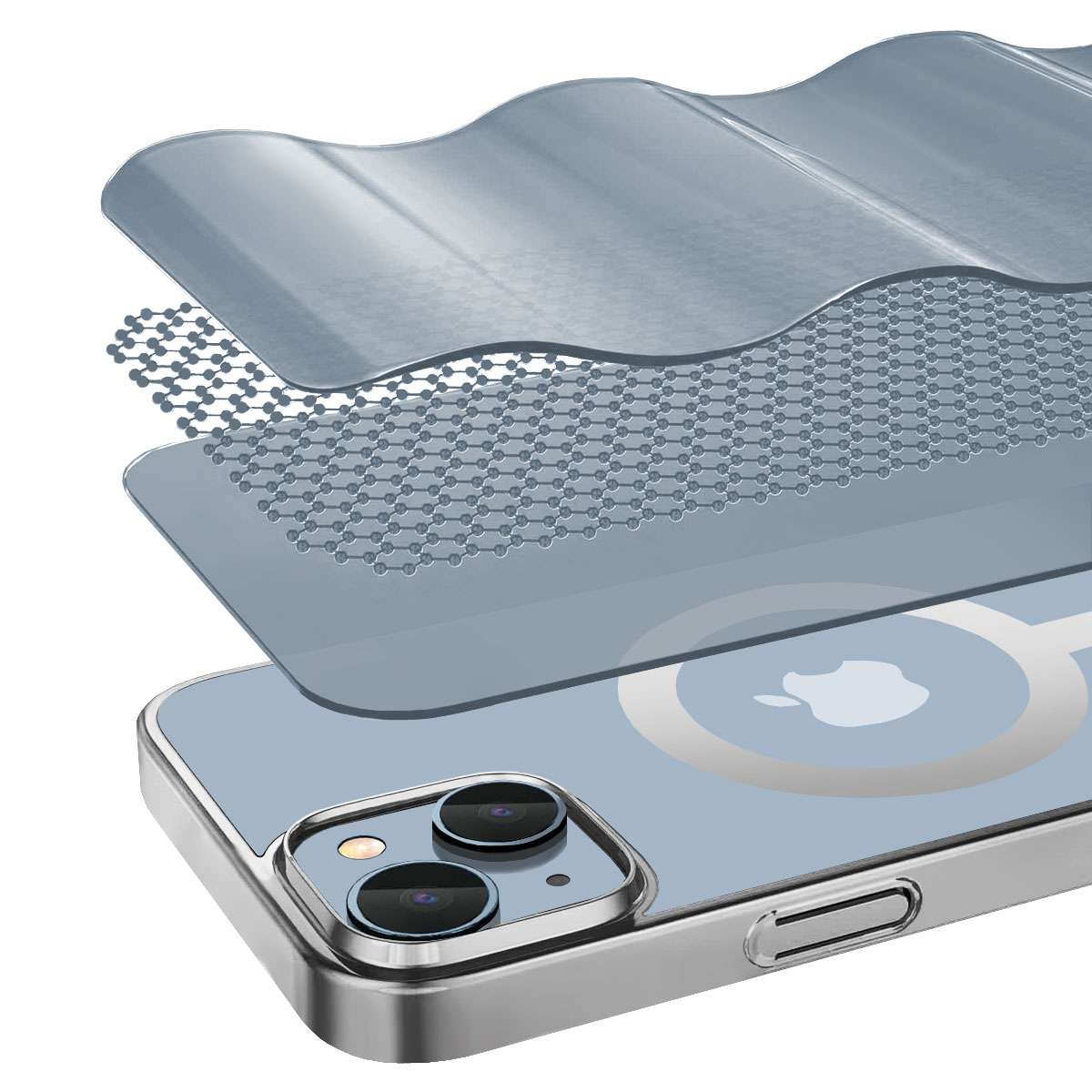 Buff iPhone 15 Plus MagSafe Slim Fit Kılıf Silver 8683548218025