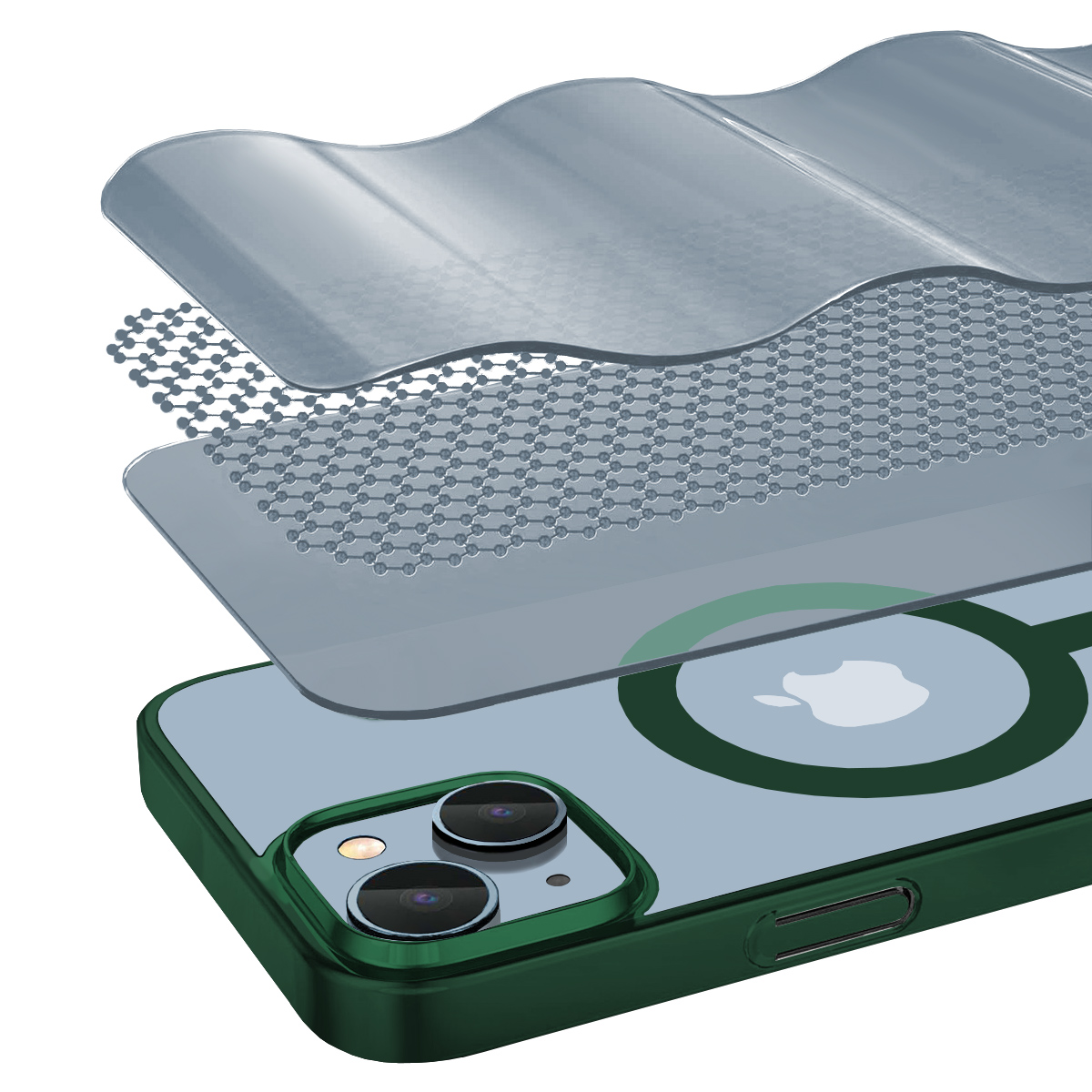 Buff iPhone 15 Plus MagSafe Slim Fit Kılıf   Green 8683548218032