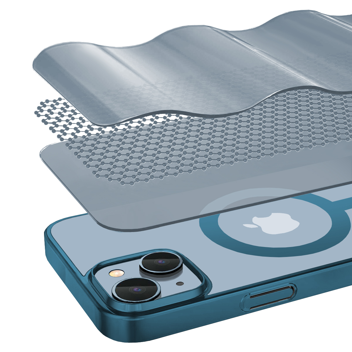 Buff iPhone 15 Plus MagSafe Slim Fit Kılıf   Blue 8683548218049