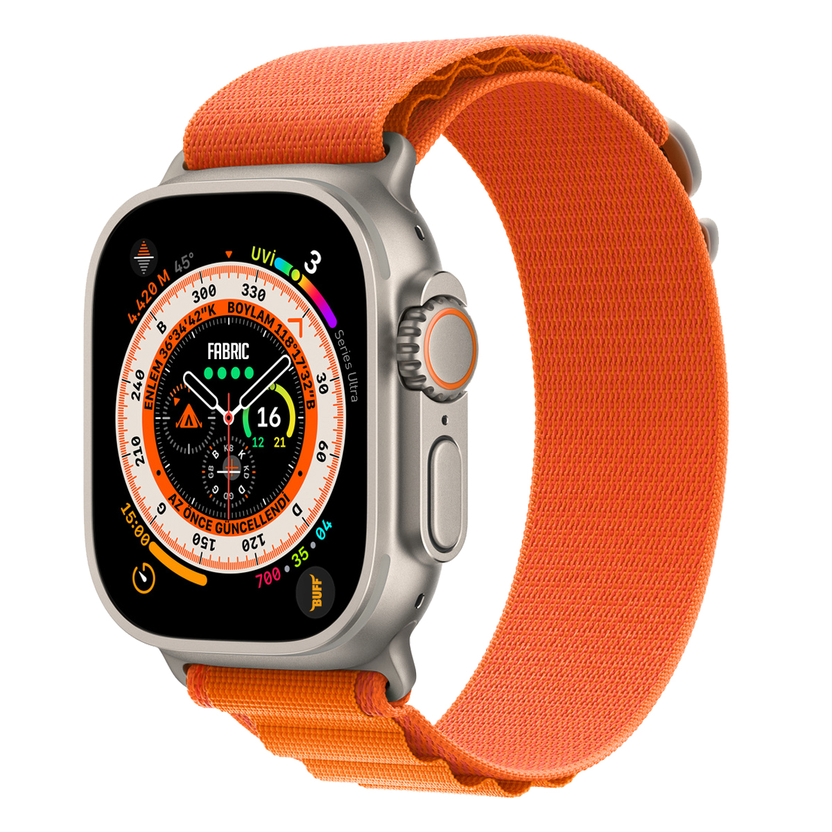 Buff Apple Watch Fabric Band 49 mm - Turuncu 8683548218162