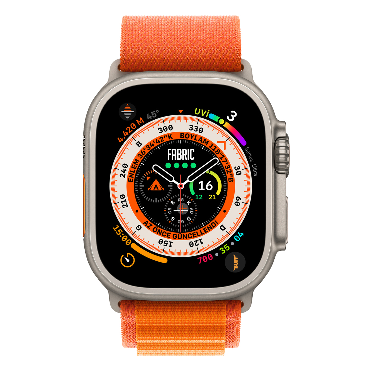 Buff Apple Watch Fabric Band 49 mm - Turuncu 8683548218162