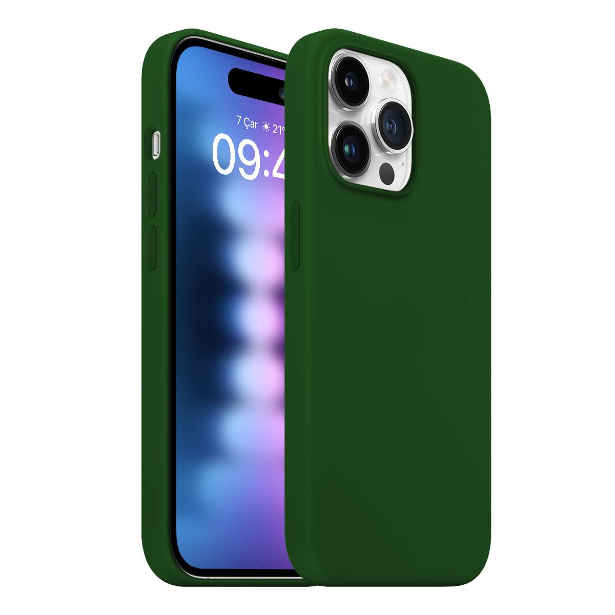 Buff iPhone 15 Pro Max Rubber Fit Kılıf Dark Green 8683548218506