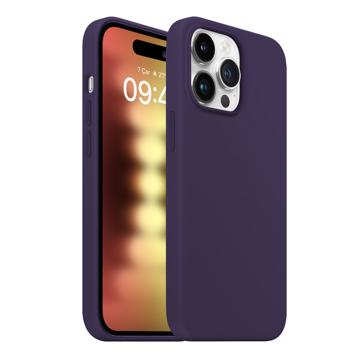 Buff iPhone 15 Pro Rubber Fit Kılıf Purple 8683548218575