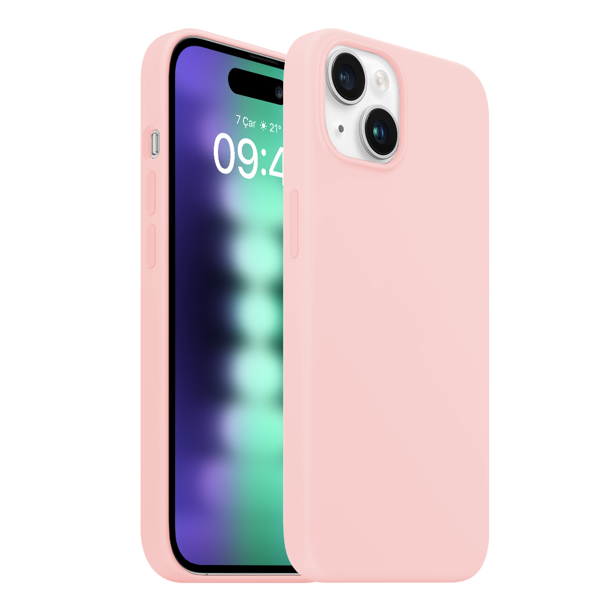 Buff iPhone 15 Plus Rubber Fit Kılıf Pink 8683548218704