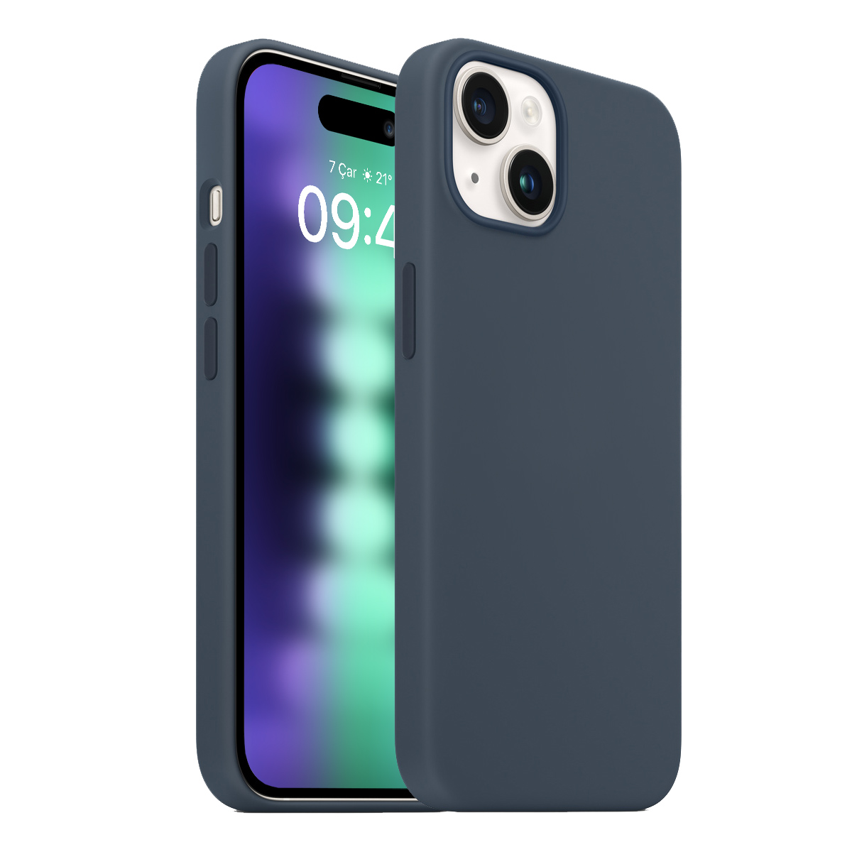 Buff iPhone 15 Plus Rubber Fit Kılıf Mavi 8683548218711