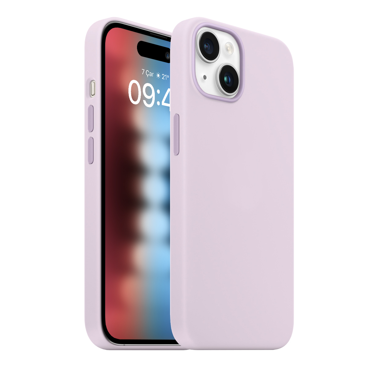 Buff iPhone 15 Rubber Fit Kılıf - Lila 8683548218766