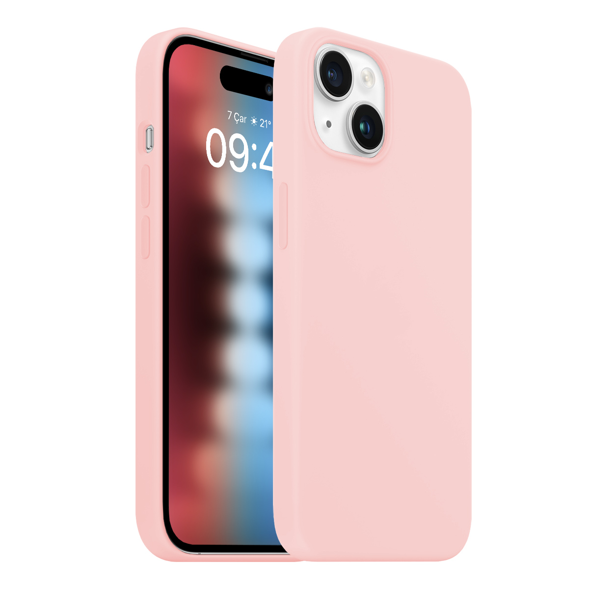 Buff iPhone 15 Rubber Fit Kılıf - Pembe 8683548218797
