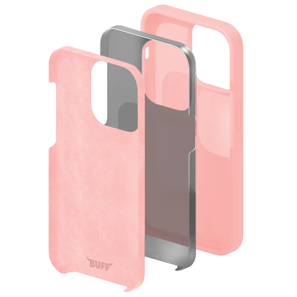 Buff iPhone 15 Rubber Fit Kılıf - Pembe 8683548218797