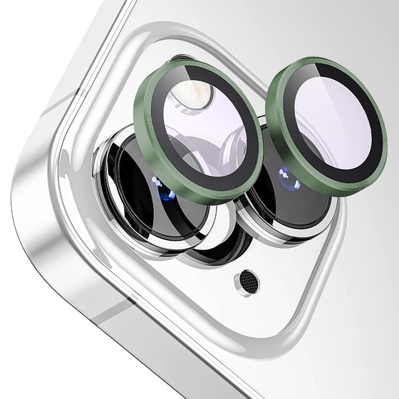 Buff iPhone 15/Plus Metal Lens Koruyucusu - Yeşil 8683548219510