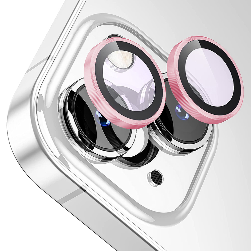 Buff iPhone 15 / Plus Metal Lens Koruyucu - Rose 8683548219657